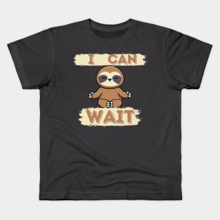 I can wait funny sloth Kids T-Shirt